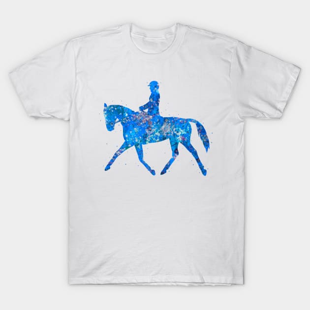 Equestrian blue art T-Shirt by Yahya Art